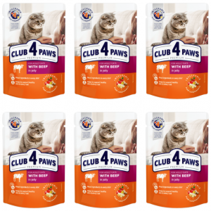 Club 4 Paws | Pełnoporcjowa karma mokra dla kotów | 5 + 1 x 80g