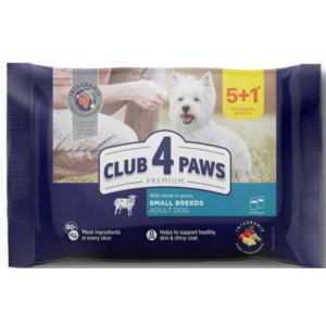 Club 4 Paws | Pełnoporcjowa karma mokra dla psów | 5 + 1 x 80g